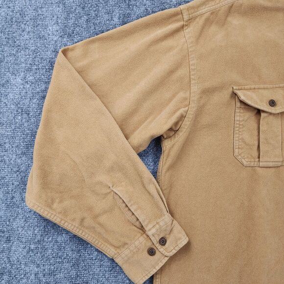 Vintage Columbia Shirt Mens XL Tan Chamios Flannel Button Up Heavyweight Work - Picture 8 of 16